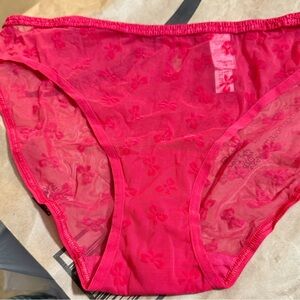 Victoria's Secret Sheer Floral Panties - Hot Pink